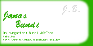 janos bundi business card